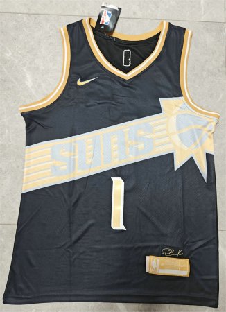 NBA 1 Booker Phoenix Suns 24-25 Maillot noir gold